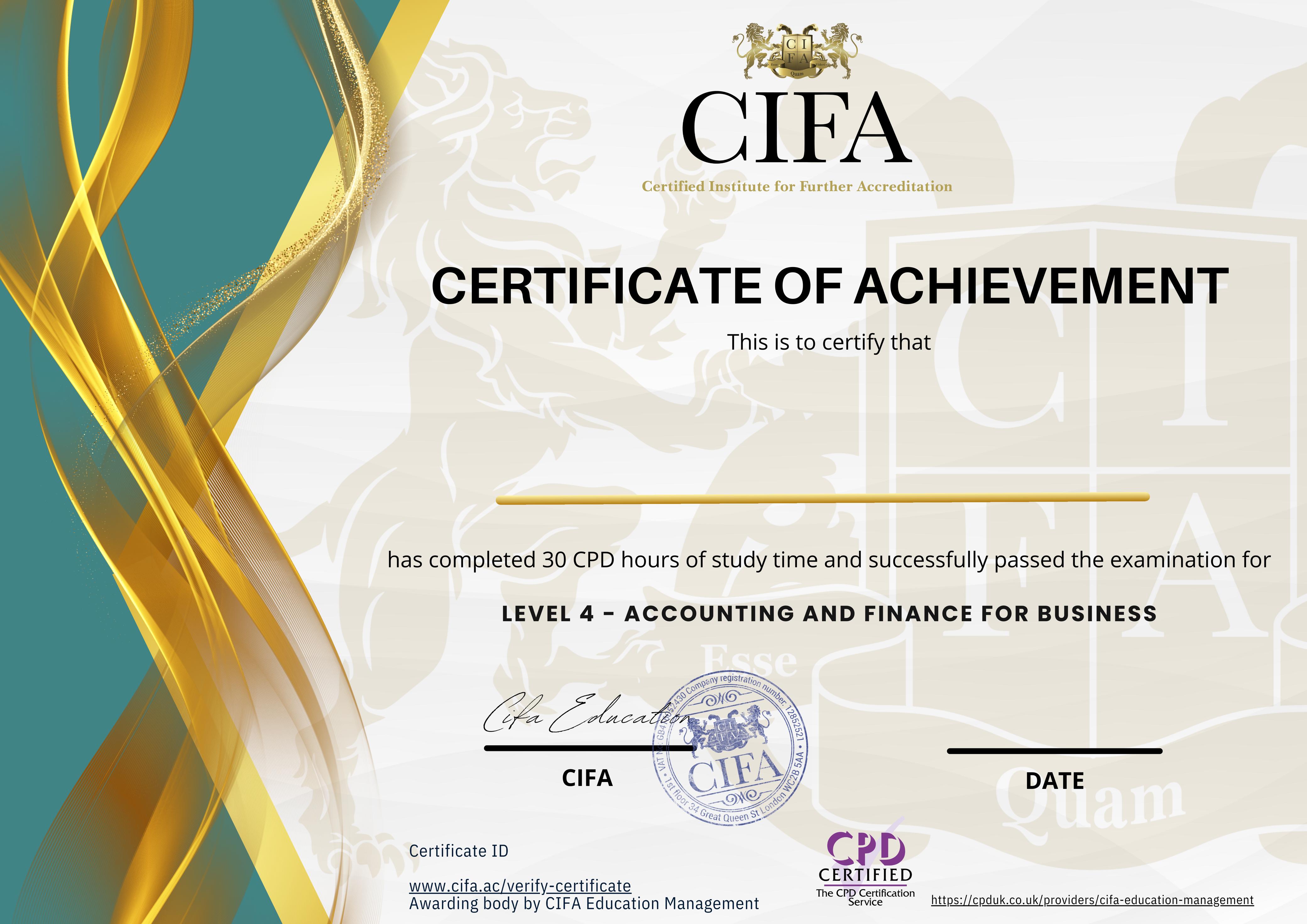 Introduction to Accounting and Finance for Business